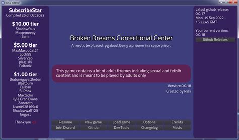 broken dreams correctional center cheat|0.0.17 .